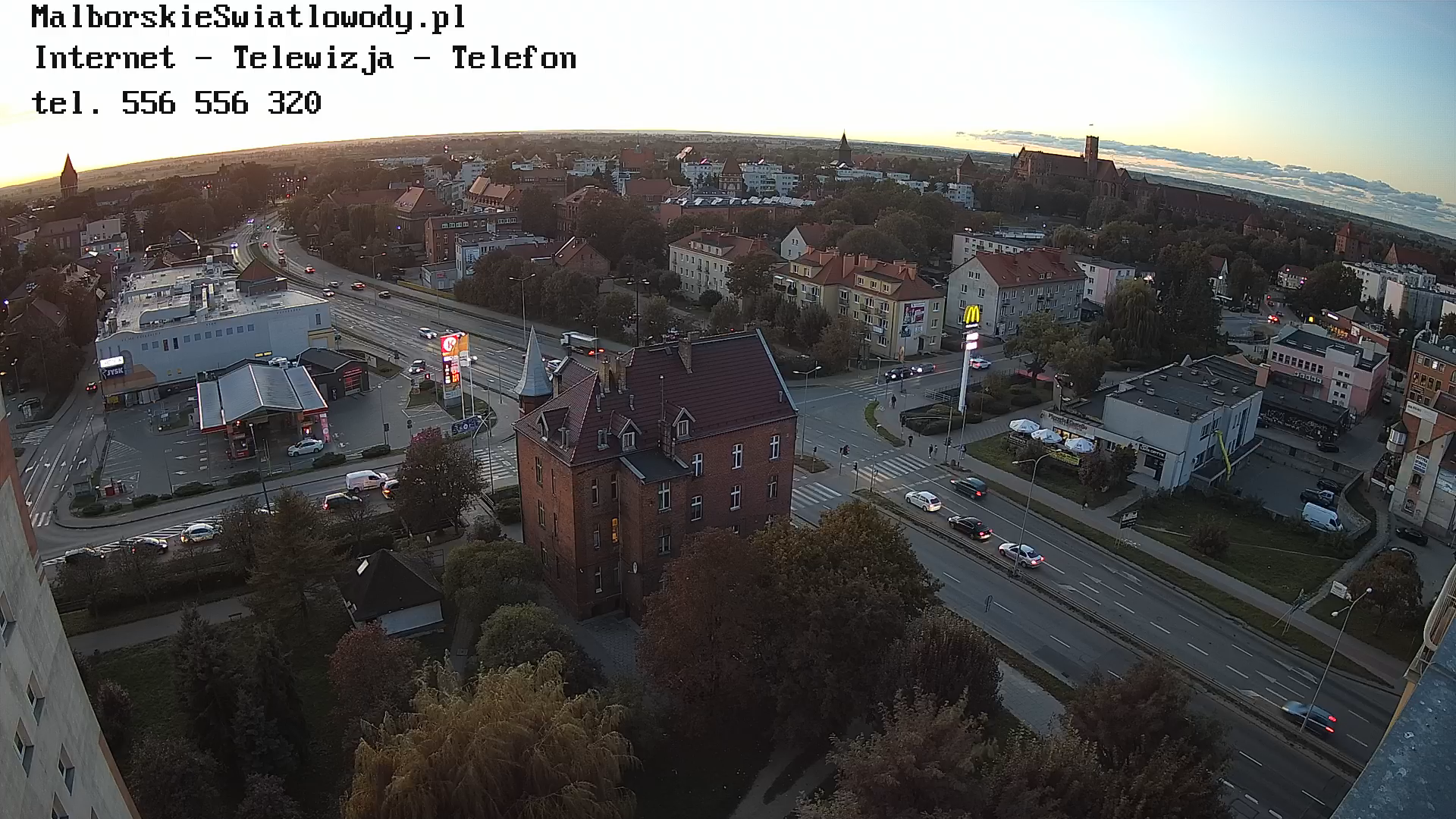 Malbork. Panorama na żywo z wieżowca. Kamery on-line 24/7 - TV Malbork