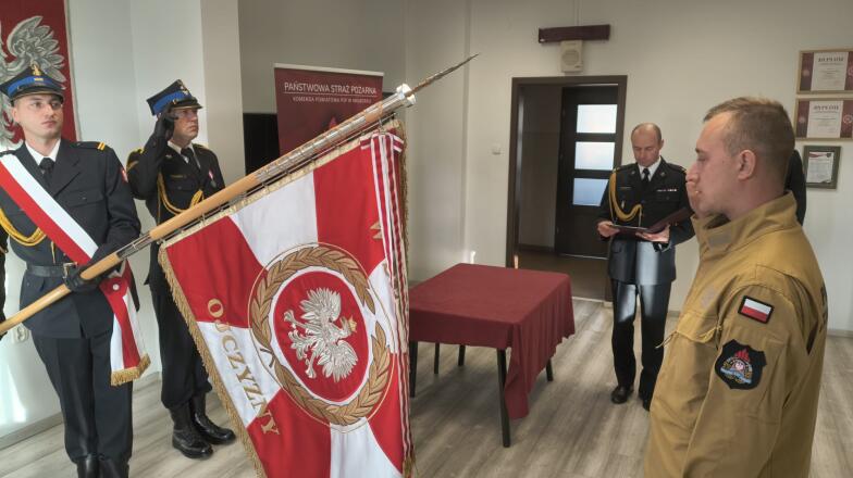Nowy strażak złożył ślubowanie w Komendzie Powiatowej PSP w Malborku