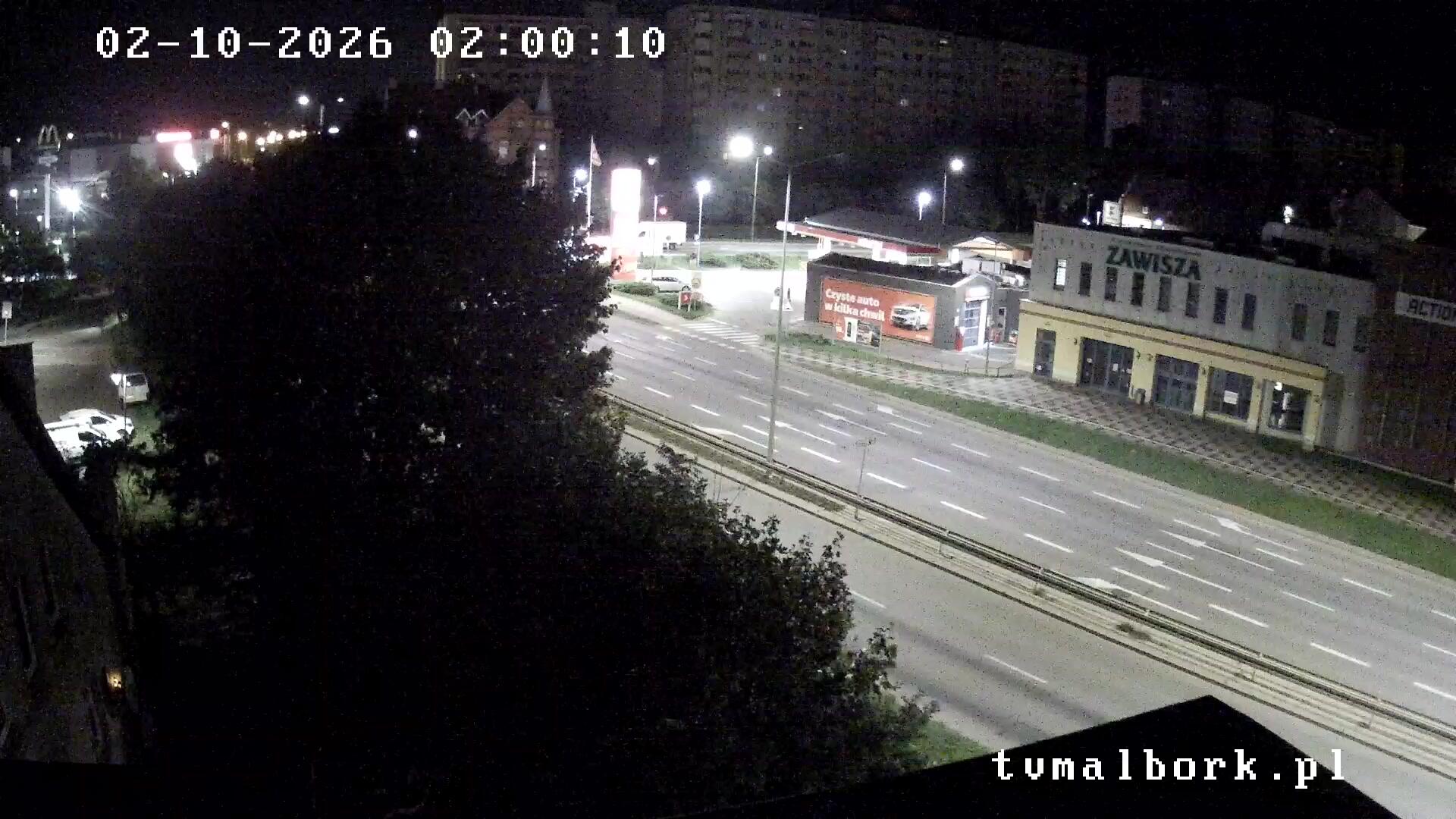 Podgląd: Malbork Al. Rodła / Mickiewicza - widok LIVE HD aktualna pogoda i ruch na DK 22. Kamery w Malborku.