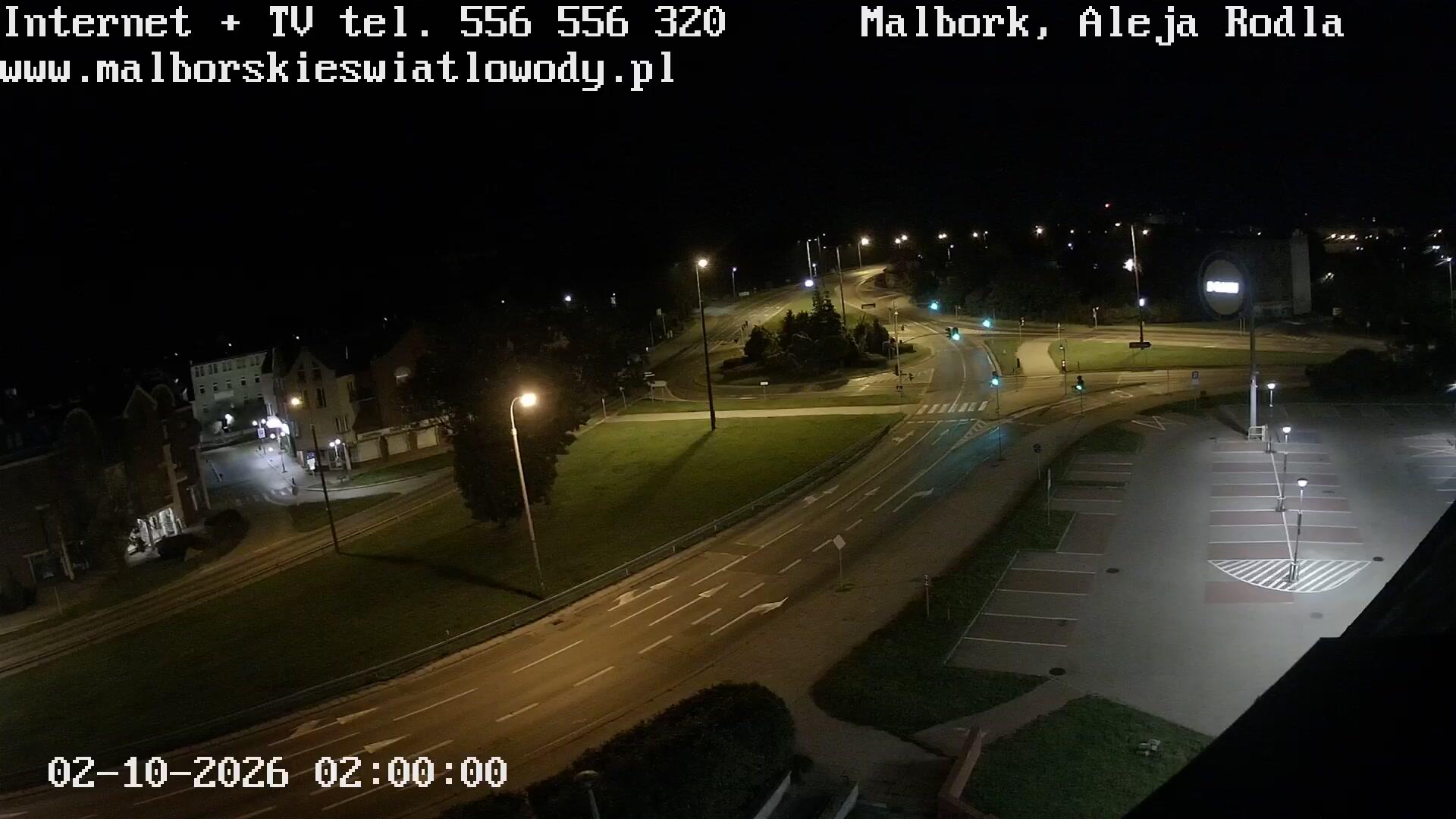 Podgląd: Rondo Lotników Polskich - Aleja Rodła - Aleja Wojska Polskiego. Malbork na żywo 24h