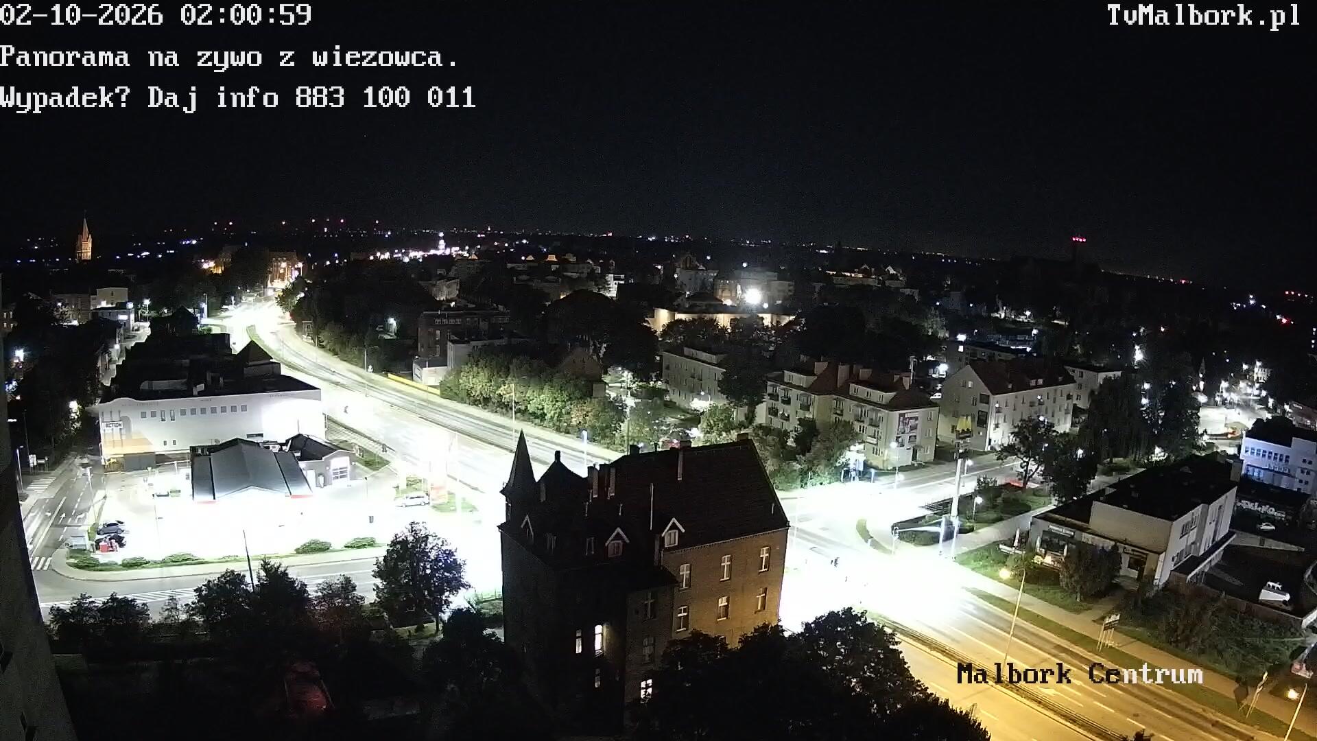 Podgląd: Malbork. Panorama na żywo z wieżowca. Kamery on-line 24/7 - TV Malbork